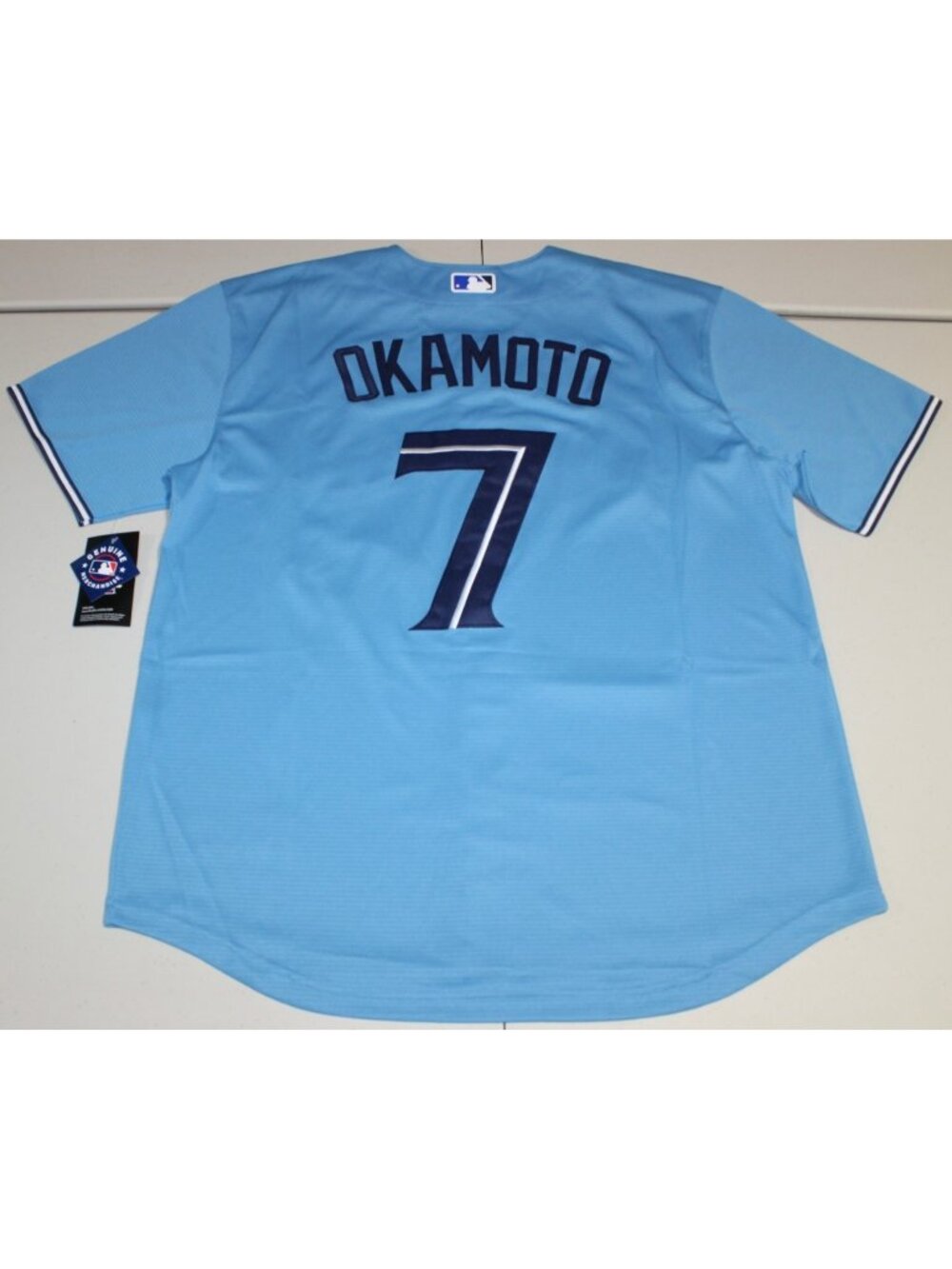 MLB Toronto Blue Jays Kazuma Okamoto #7 Sewn Jersey Large Powder Blue NWT NEW